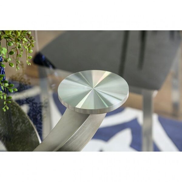 Roxo 5 Pc Dining Table Set – Silver & Black Contemporary Glass Dining Set