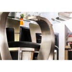 Roxo 5 Pc Dining Table Set – Silver & Black Contemporary Glass Dining Set