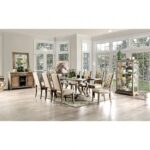 Patience 9 Pc Dining Table Set – Rustic Natural Tone & Beige