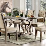 Patience 9 Pc Dining Table Set – Rustic Natural Tone & Beige
