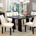 Luminar 7 Pc Dining Table Set – Black Contemporary LED Dining Set