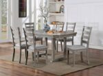 Laquila 7 Pc Dining Table Set – Gray Rustic Dining Collection