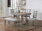 Laquila 7 Pc Dining Table Set – Gray Rustic Dining Collection