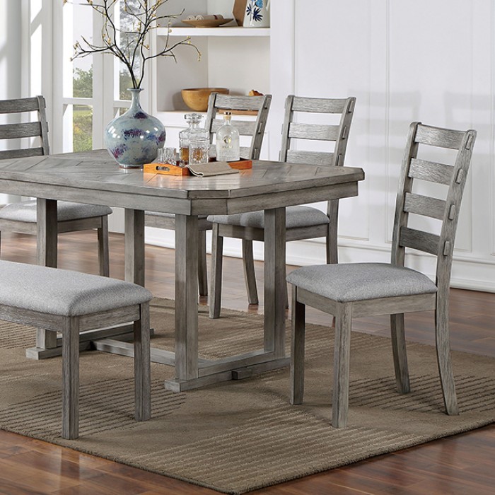 Laquila 7 Pc Dining Table Set Rustic By Furniture Of America | Mobilia Cleopatra 3 Laquila 7 Pc Dining Table Set – Gray Rustic Dining Collection