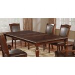 Sylvana 9 Pc Dining Table Set – Brown Cherry Traditional Dining Set