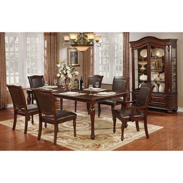 Sylvana 9 Pc Dining Table Set – Brown Cherry Traditional Dining Set