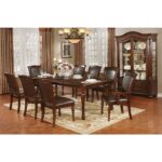 Sylvana 9 Pc Dining Table Set – Brown Cherry Traditional Dining Set