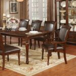 Sylvana 9 Pc Dining Table Set – Brown Cherry Traditional Dining Set