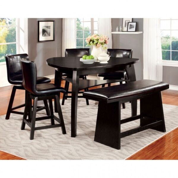 Hurley 7 Pc Counter Height Dining Table Set – Black Contemporary Dining