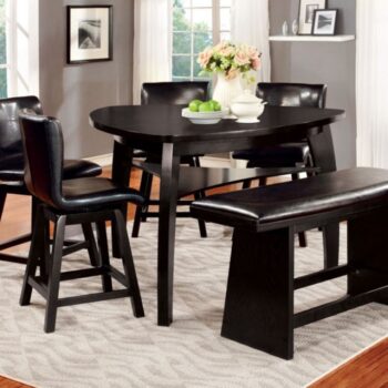 Hurley 7 Pc Counter Height Dining Table Set – Black Contemporary Dining
