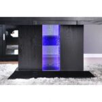 Evangeline 7 Pc Dining Table Set – Black & Beige Contemporary LED Dining