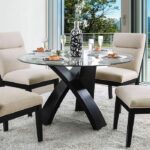 Jasmin 5 Pc Dining Table Set – Contemporary Glass Dining | Furniture of America