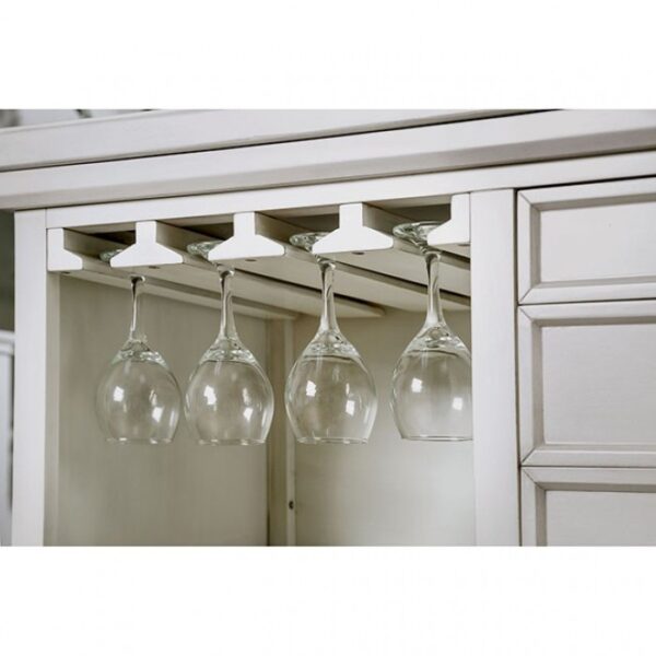 Sutton 5 Pc Counter Height Dining Table Set – Antique White | Furniture of America