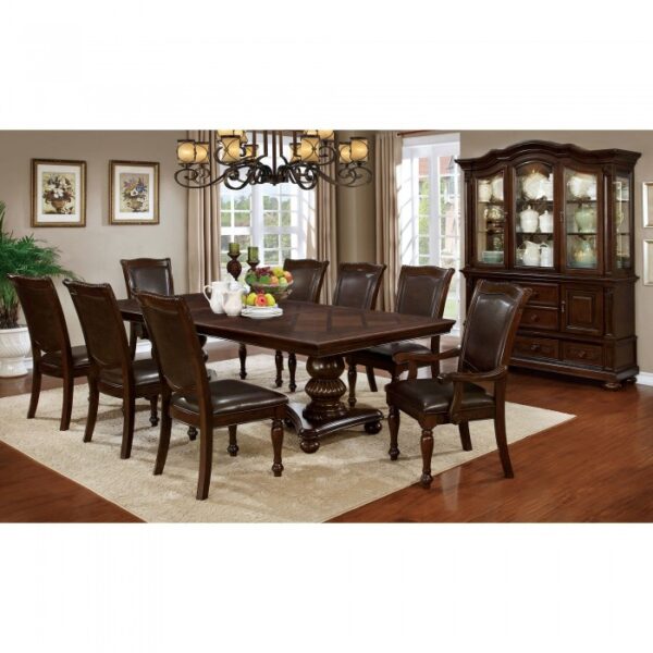 Alpena 9 Pc Dining Table Set – Brown Cherry Transitional Dining