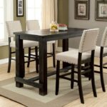 Sania 5 Pc Bar Table Set – Antique Black Rustic Farmhouse