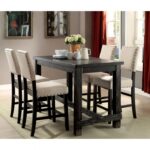 Sania 5 Pc Bar Table Set – Antique Black Rustic Farmhouse