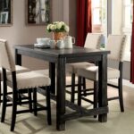 Sania 5 Pc Bar Table Set – Antique Black Rustic Farmhouse