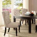 Sania 6 Pc Dining Table Set w/ Bench – Antique Black Rustic Farmhouse