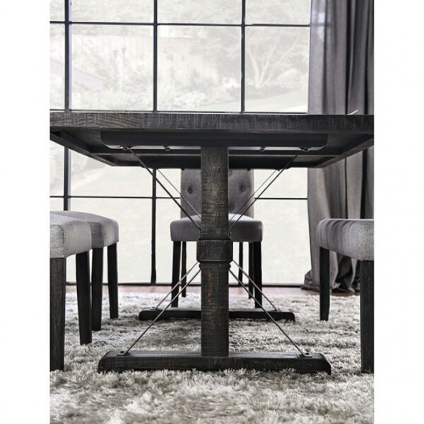 Alfred 6 Pc Dining Table Set w/ Bench – Antique Black Rustic