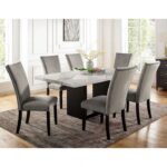 Kian 7 Pc Counter Height Table Set – White & Black Contemporary Dining