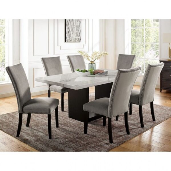 Kian 7 Pc Counter Height Table Set – White & Black Contemporary Dining
