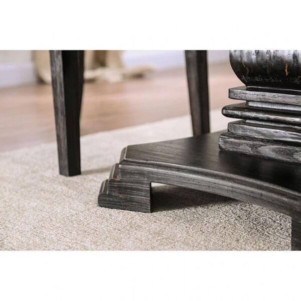 Elfredo 5 Pc Dining Table Set – White & Antique Black Rustic Dining