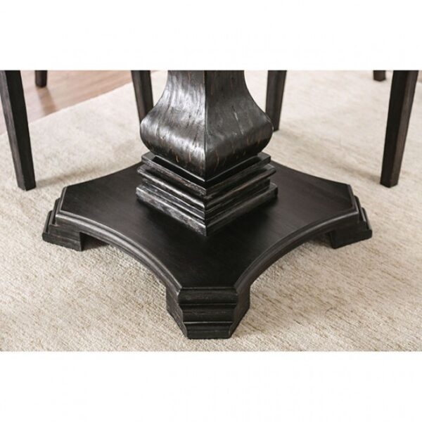 Elfredo 5 Pc Dining Table Set – White & Antique Black Rustic Dining