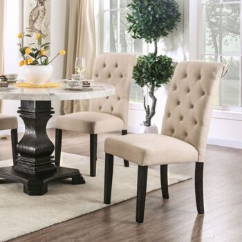 Elfredo 5 Pc Dining Table Set – White & Antique Black Rustic Dining