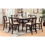 Brent 7 Pc Counter Height Table Set – Dark Cherry & Ivory Transitional Dining