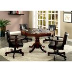 Rowan 5 Pc Dining & Game Table Set – Cherry Transitional