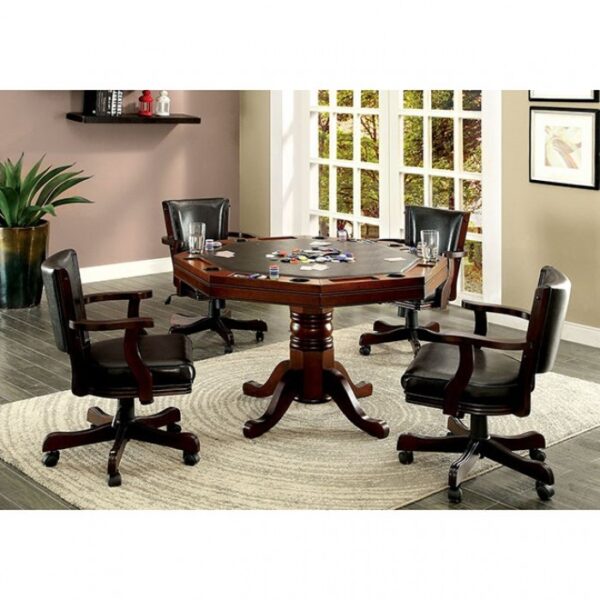 Rowan 5 Pc Dining & Game Table Set – Cherry Transitional