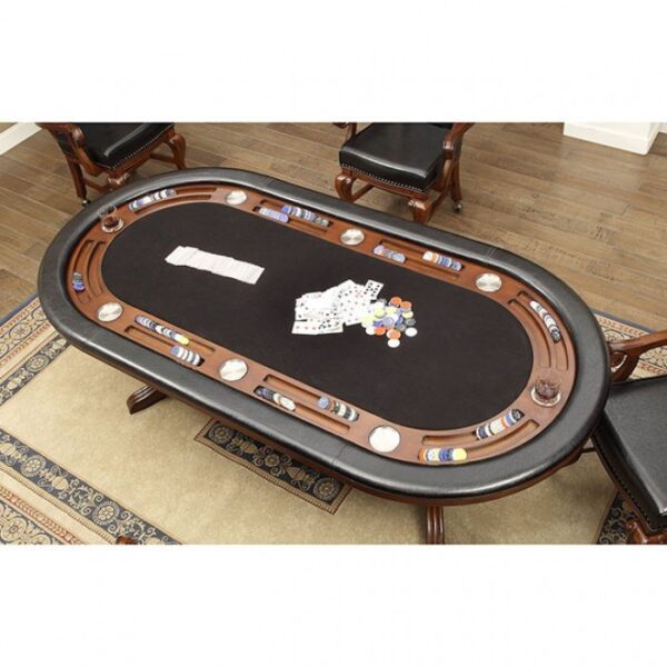 Melina 7 Pc Dining & Game Table Set – Brown Cherry Transitional