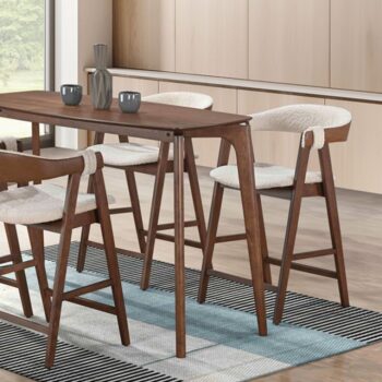 Ebikon 5 Pc Counter Height Table Set – Walnut Mid-Century Modern