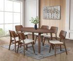 Narvik 7 Pc Dining Table Set – Walnut Mid-Century Modern