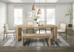 Edenbridge 7 Pc Dining Table Set – Oak Contemporary Dining Set