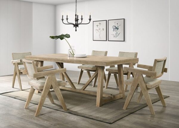 Guisborough 7 Pc Dining Table Set – Oak Contemporary Dining Set
