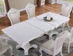 Manzanita 9 Pc Dining Table Set – White Traditional Dining Set