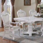 Manzanita 9 Pc Dining Table Set – White Traditional Dining Set