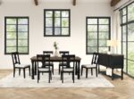 Neue Mills 7 Pc Dining Table Set – Modern Farmhouse Black Dining Set