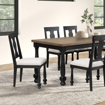 Neue Mills 7 Pc Dining Table Set – Modern Farmhouse Black Dining Set