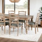 Chesapeake 7 Pc Dining Table Set – Modern Farmhouse Light White Wash