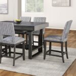 Potton 7 Pc Counter Height Table Set – Gray Transitional Dining with Drawer Storage