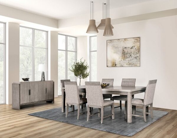 Gristalt 9 Pc Dining Table Set – Gray/Stone Gray Transitional Dining