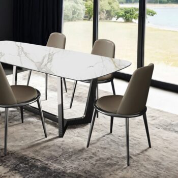 Norelli Dining Table Contemporary Silver/White by Furniture of America