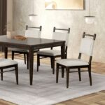 Woolwich 7 Pc Dining Table Set – Modern Dark Walnut