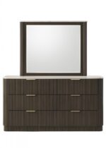 Modern Elegance: Lantrisant Dresser Dark Walnut with Marble Top