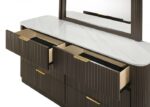 Modern Elegance: Lantrisant Dresser Dark Walnut with Marble Top