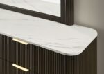 Modern Elegance: Lantrisant Dresser Dark Walnut with Marble Top