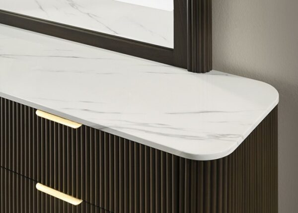 Modern Elegance: Lantrisant Dresser Dark Walnut with Marble Top