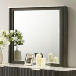 Modern Elegance: Lantrisant Mirror Dark Walnut Contemporary Design
